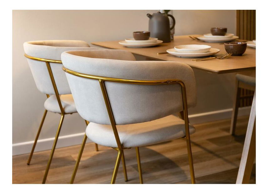 Jedálenská stolička Proof (béžová + zlatá)