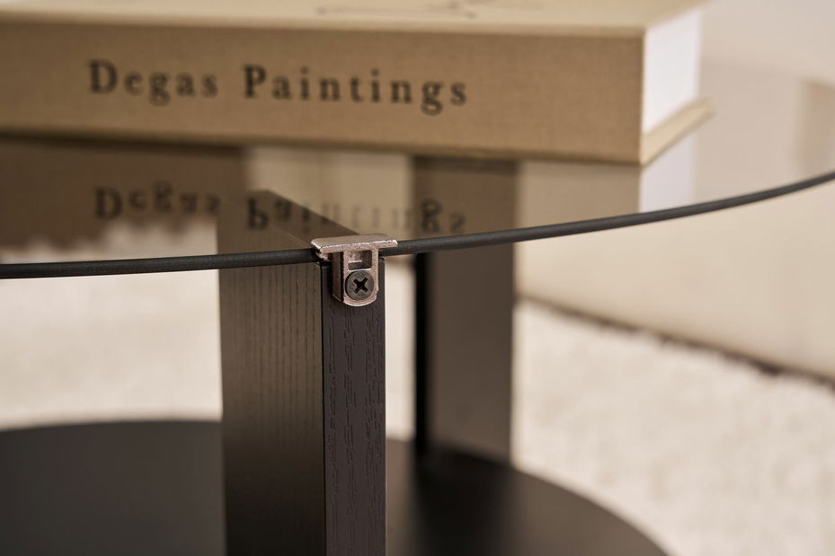 Măsuță cafea Claro (lemn Negru + sticlă fumurie)