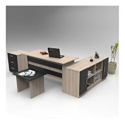 Set mobilier birou Volgenzo 13 (Stejar + negru)