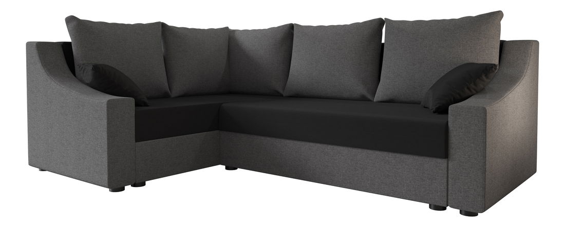 Rohová sedacia súprava Opal Plus (sivá + čierna) (L)