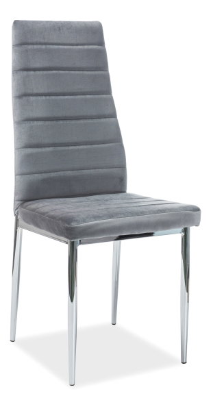 Scaun de sufragerie Harold (Gri + Cromat)