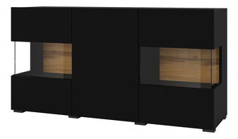 Vitrina Avernic tip 25 (onyx crna + hrast wotan)