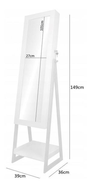 Skrinka na bižutériu Bijou (biela)