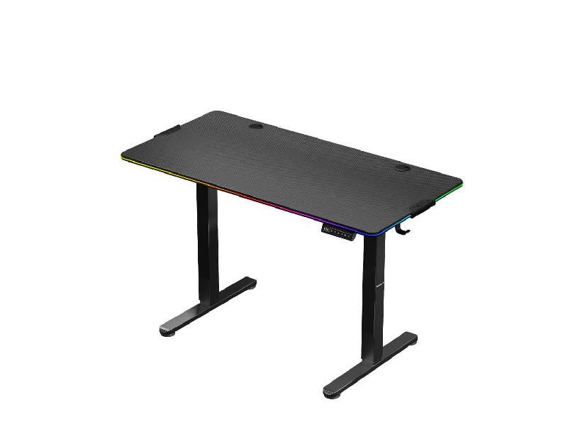 Elektricky nastaviteľný PC stolík Hyperion 8.2 (čierna + viacfarebná) (s LED osvetlením)