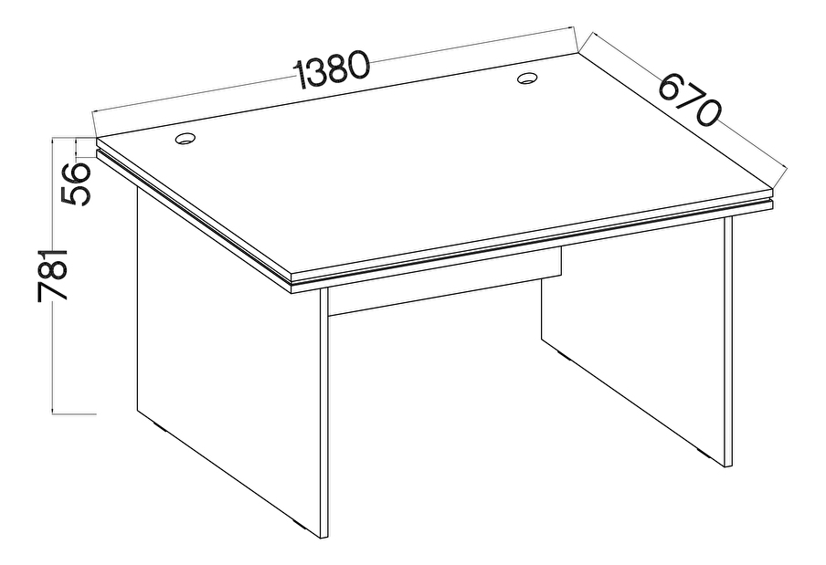 PC asztal Mantela 180 (világosszürke + fekete)