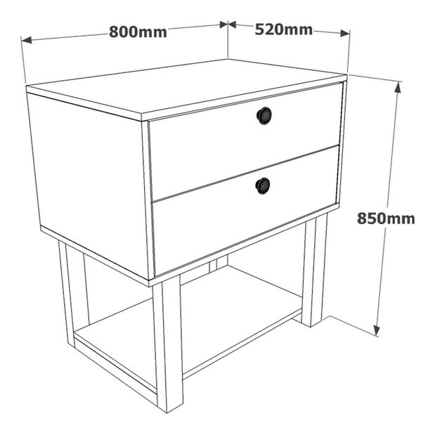 Komód Minnie 2 (dió + antracit)