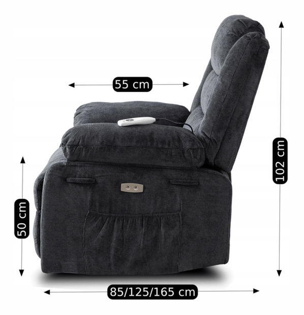 Masszázsfotel Jornaleros (fekete szövet) 