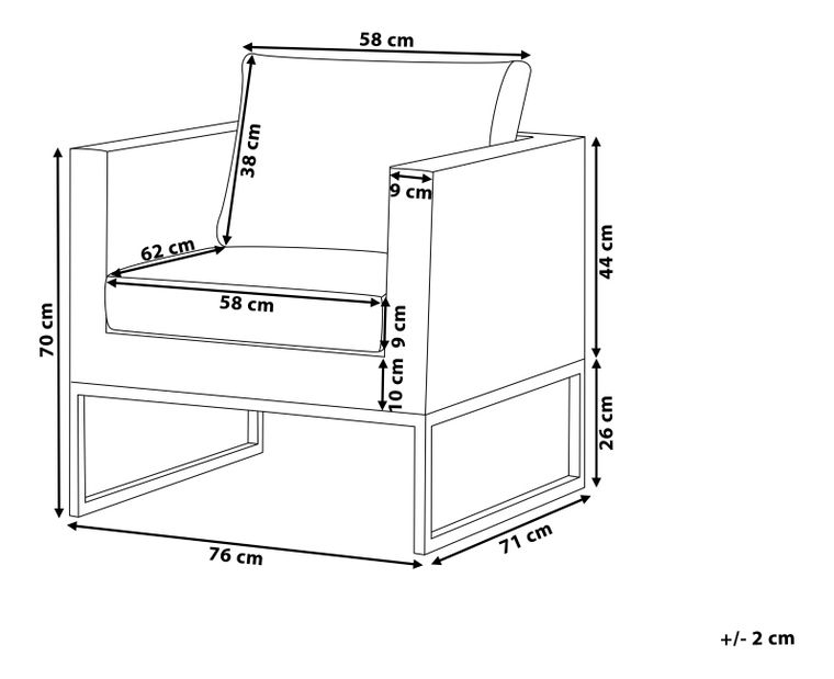 Kerti ülőgarnitúra Carpi (fehér)