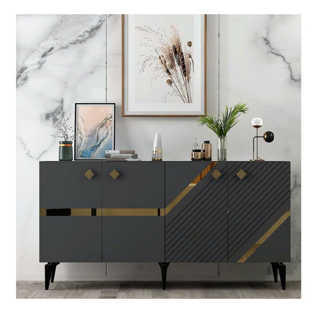 Szekrény Tabivo (antracit + arany) 