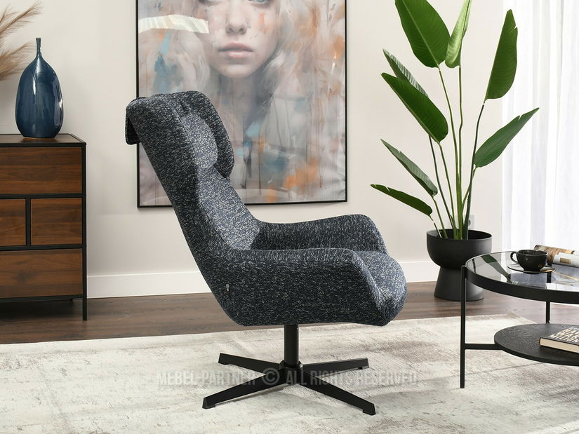 Fotelja Irma (mornarsko plava + crna)