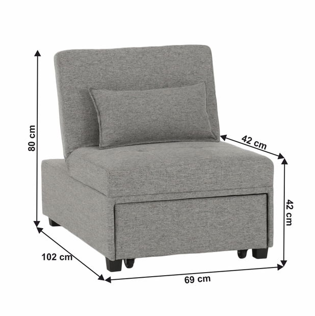 Rozkladacie kreslo Oksana (Sivá)