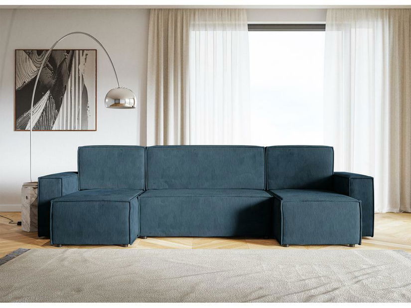 Colțar Copenhagen L (negru + marin)