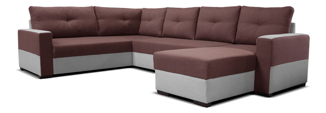 Rohová sedačka U Arenna BL+2+L (s taburetkou) (bordová + béžová) (P)