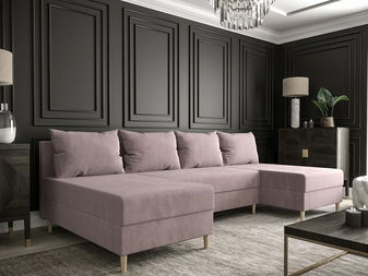 Rohová sedacia súprava U Veron (ružová)