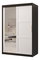 Šatníková skriňa Riven 2 120 (čierna matná + biela matná) (so zrkadlom)