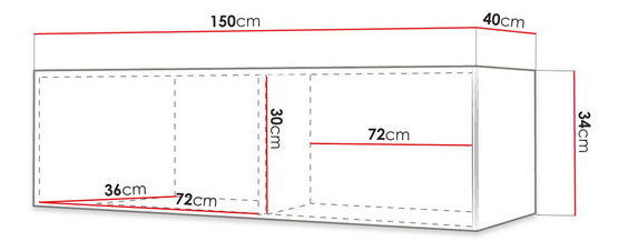 TV stolić/ormarić Torro I 150 (crna)
