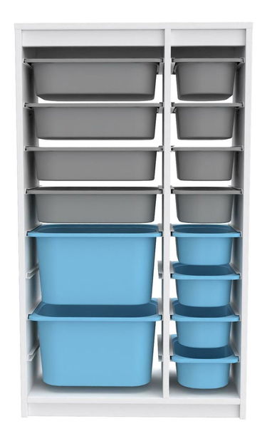 Organizator za igračke Dremonka 6 (bijela + siva + plava)