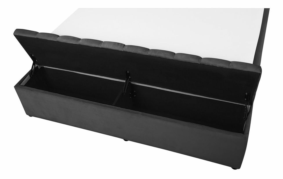 Franciaágy 180 cm NAIROBI (textil) (szürke)