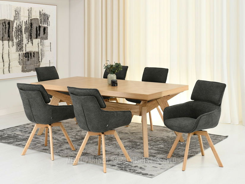 Scaun sufragerie Distorsion (grafit + stejar)