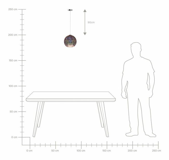Lampă cu pandantiv Setera (cupru)
