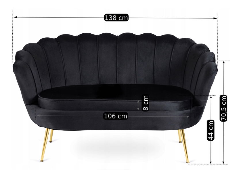 Pohovka Zendy (čierna) 