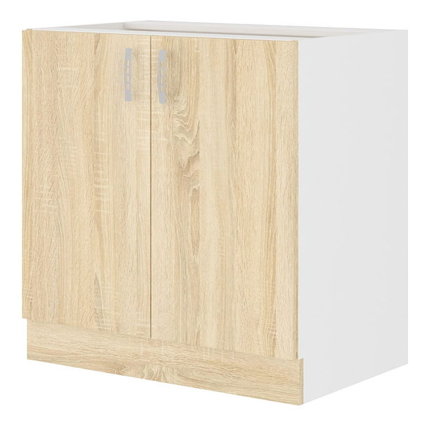 Alsó konyhaszekrény Sylrona 80 D 2F BB (sonoma tölgy + fehér)