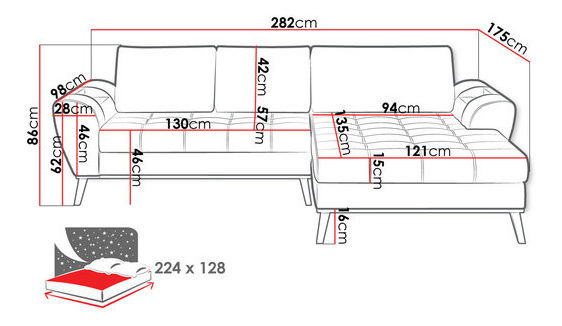 Sarokkanapé garnitúra Midas (barna szürke)