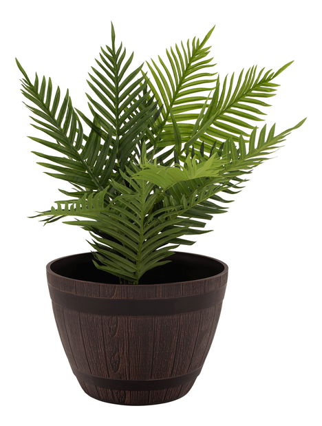 Plastový kvetináč Montreal Typ 1 (hnedý + vzor drevo)