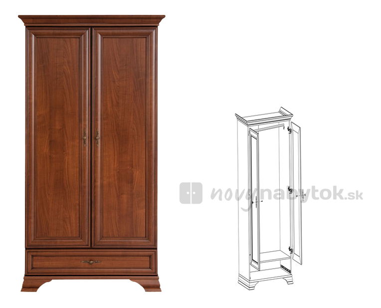 Šatníková skriňa BRW Kentaki SZF2D1S