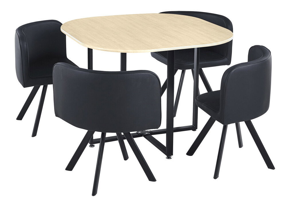 Étkező szett Brianite (4 fő részére) (tölgy + fekete)