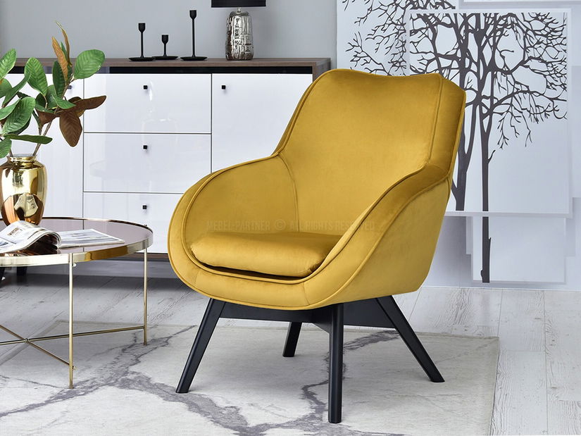 Dizajnové kreslo Merch (zlatá)