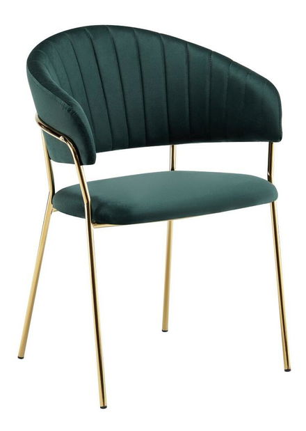 Scaun sufragerie Dasmona 1 (verde închis + gold crom auriu)