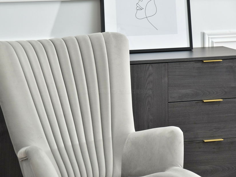 Fotoliu relax Elesenta (gri deschis + negru)