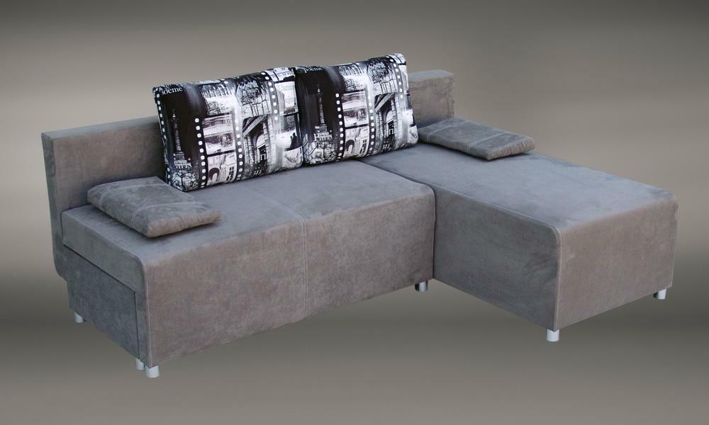 Sarokkanapé Barb (szürke + Paris párnák)