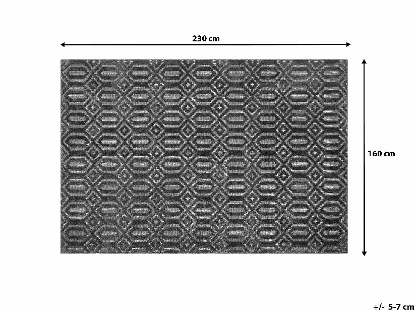 Covor 230 cm Adente (gri închis)