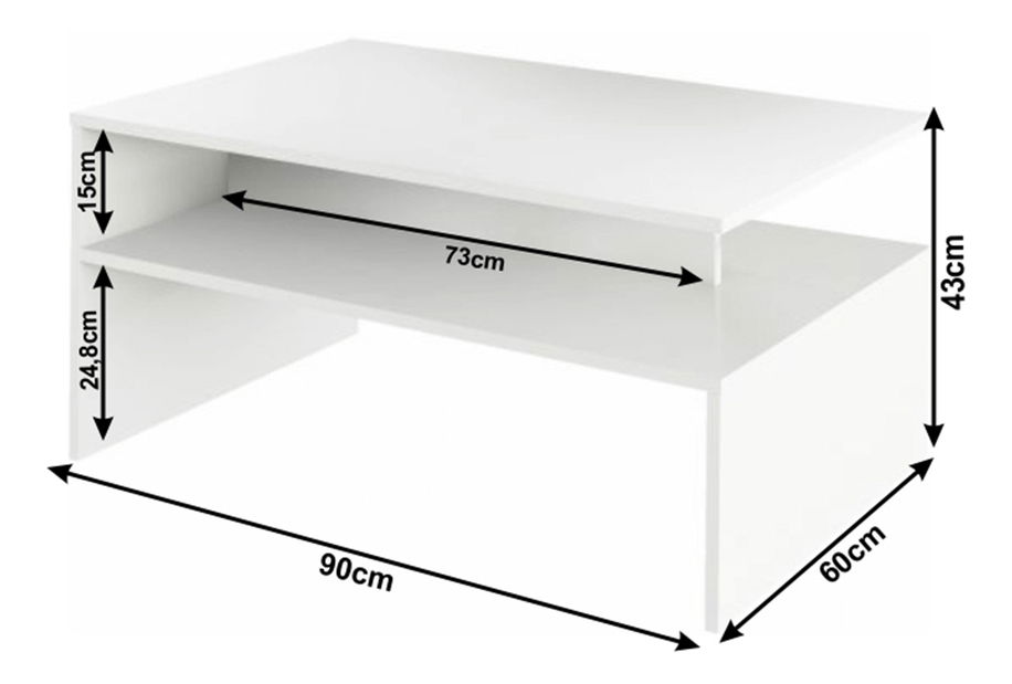 Dohányzóasztal Damoli (fehér)
