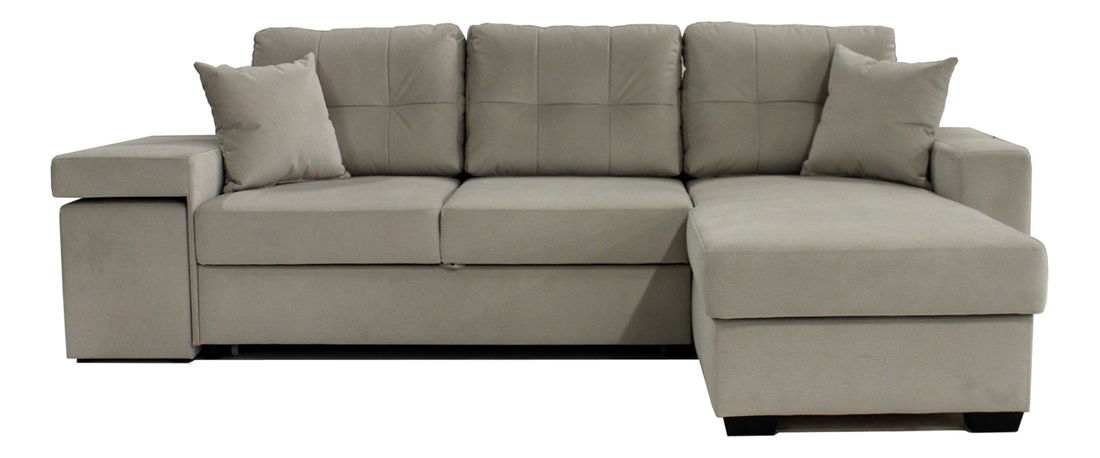 Rohová sedačka BRW Collin 2F RECBK (béžová) (P) (s taburetkami)