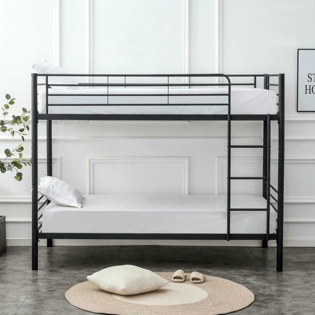 Dječji krevet na kat 90 cm Riverside (crna) (s podnicom)