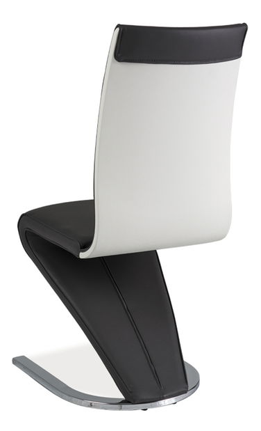 Jedálenská stolička Hisako (ekokoža čierna + biela)