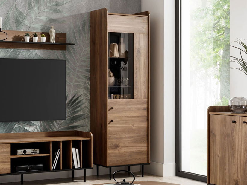 Vitrina Percival PC9 (crna + brandy castello)