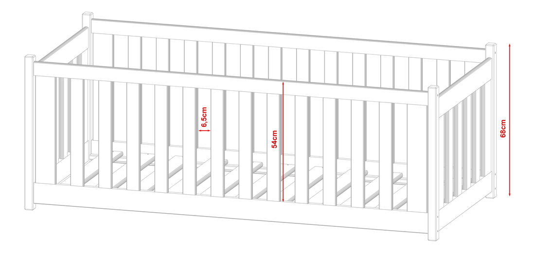 Pat pentru copii 90 x 190 cm Connie (cu somieră) (pin)