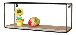 Raft de perete Pesos (stejar + negru mat)