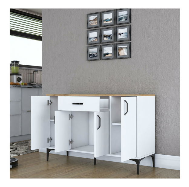 Komoda Jenaretta 136A (bijela + orah)