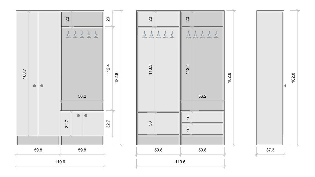 Mobilier hol Maui M5 (alb)