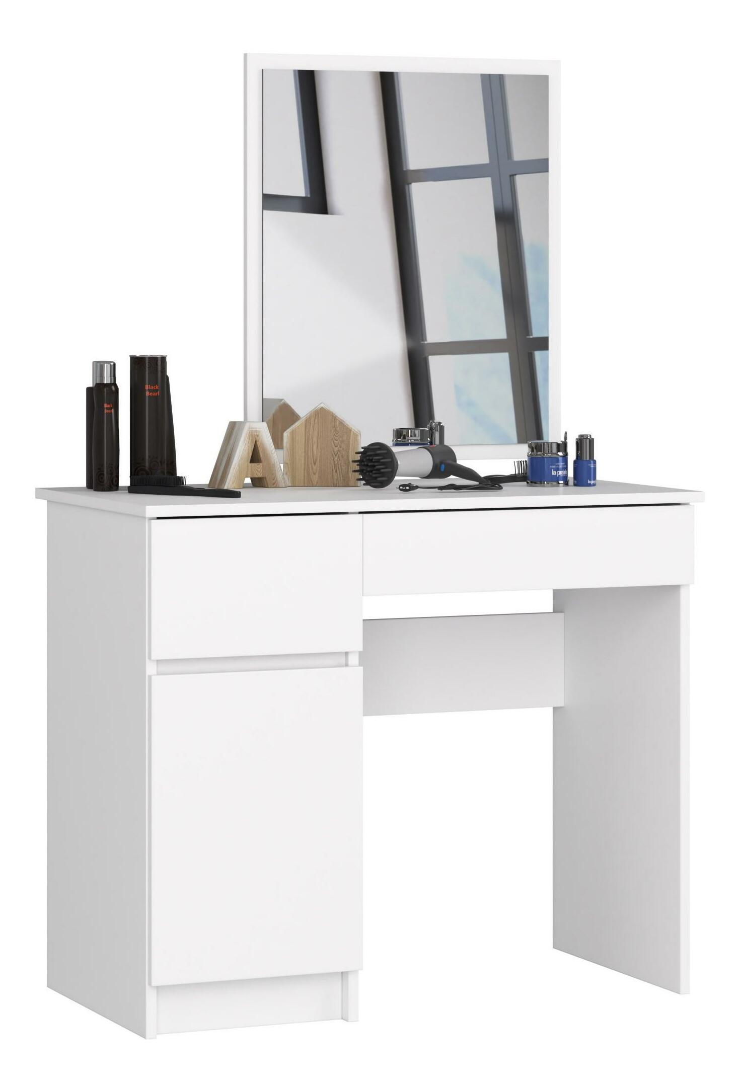 Fésülködőasztal Parijat (fehér) (tükörrel) (B)