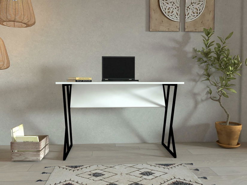 Masă PC Lotude (alb) 