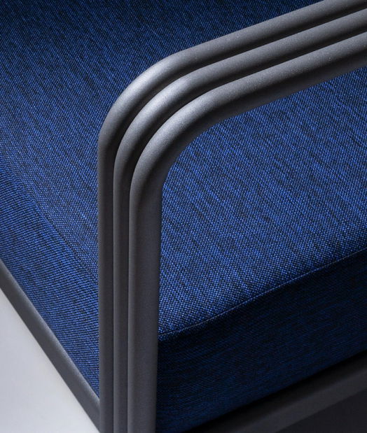 Záhradná 1 -miestna pohovka Darky (tmavomodrá)