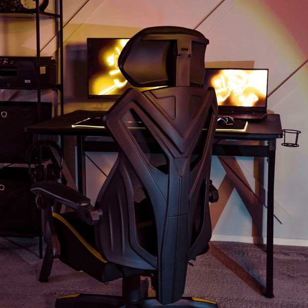 Herné kreslo Mananera (čierna + žltá) 