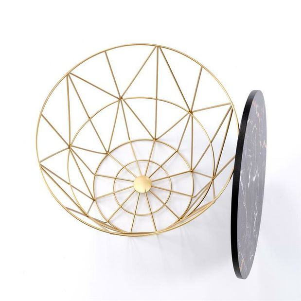 Stolić za kavu Halley (crni mramor + zlatna)