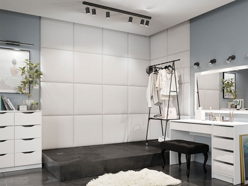 Panou tapițat Pazara 60x60 (piele ecologică soft 017 (alb) *vânzare stoc